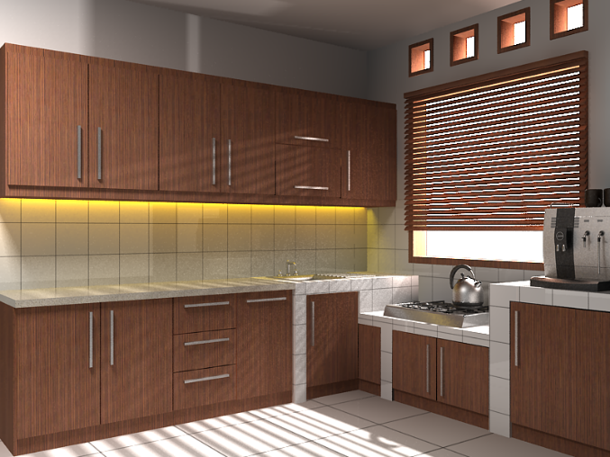 kitchen set warna coklat