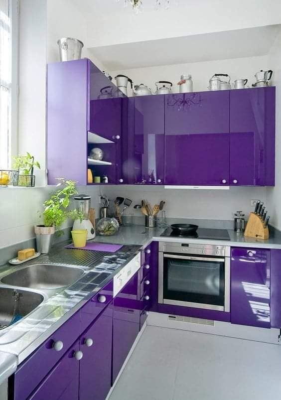 kitchen set warna ungu